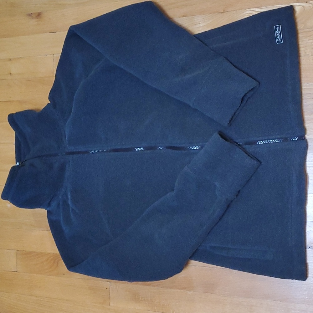 CALVIN KLEIN PERFORMANCE Gray Full Zip Fleece Jacket